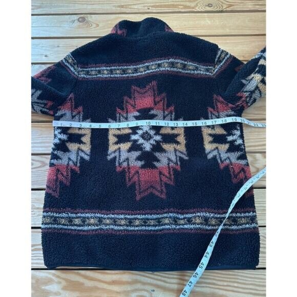 Faherty Fleece Jacket Size Medium Women’s Black Full Zip - Picture 7 of 8